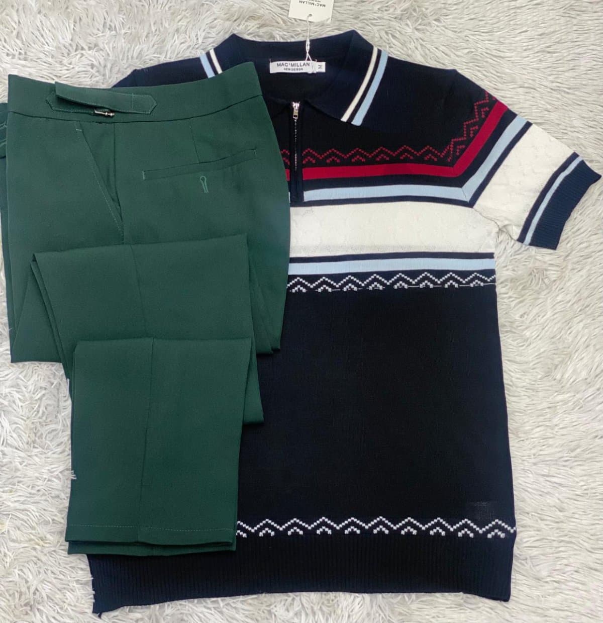 Stylish Polo Shirt and Chinos Set — Brown and Khaki, S-XXL — photo 2