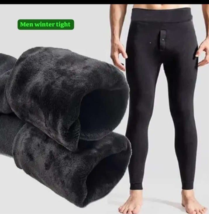 Men's Thermal Leggings — Fleece Lined, Black, S-XXL — photo 3