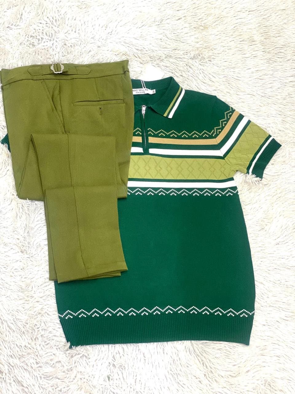 Stylish Polo Shirt and Chinos Set — Brown and Khaki, S-XXL — photo 5