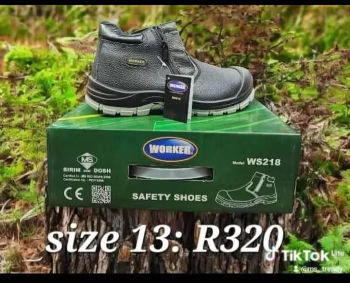 Worker Safety Shoes — Steel Toe, Grey, Size 13 — photo 2