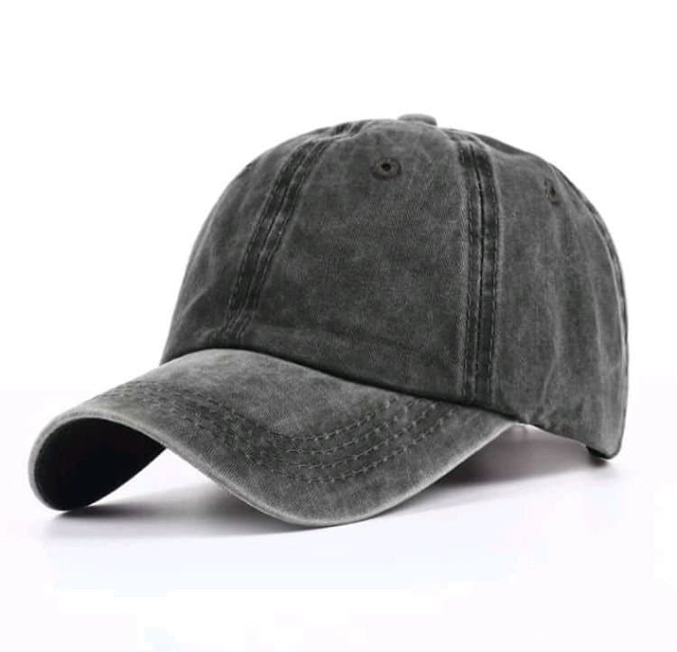 Premium Washed Cotton Cap — Adjustable, Grey