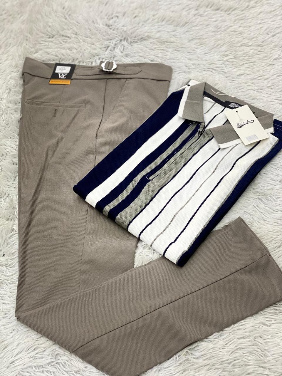 Casual Polo Shirt and Chino Pants Set — Green/Black, S-XXL — photo 5