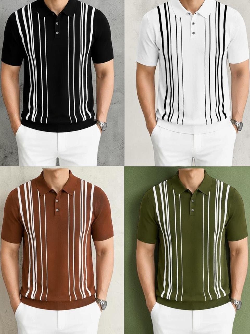 Stylish Striped Polo Shirt — Cotton Blend, S-XXL