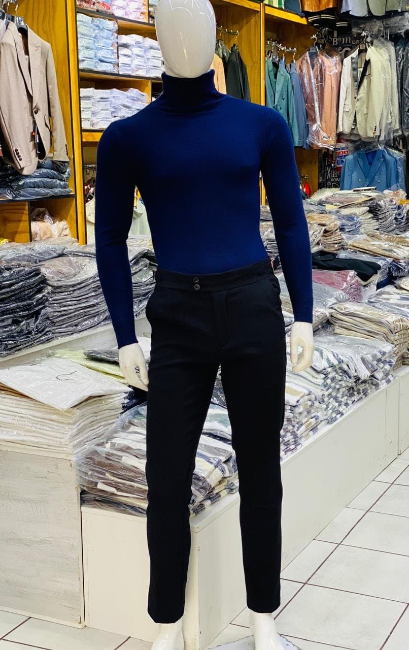 Elegant Turtleneck Sweater — Ribbed Knit, Burgundy, S-XL — photo 5