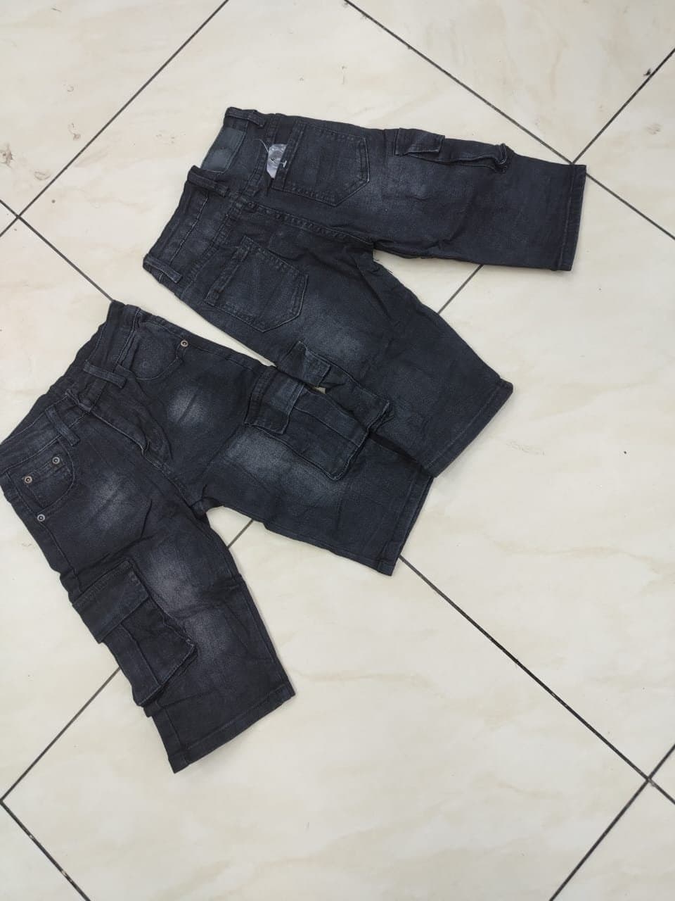 Stylish Cargo Shorts  — Denim, Grey, 28-36 — photo 3