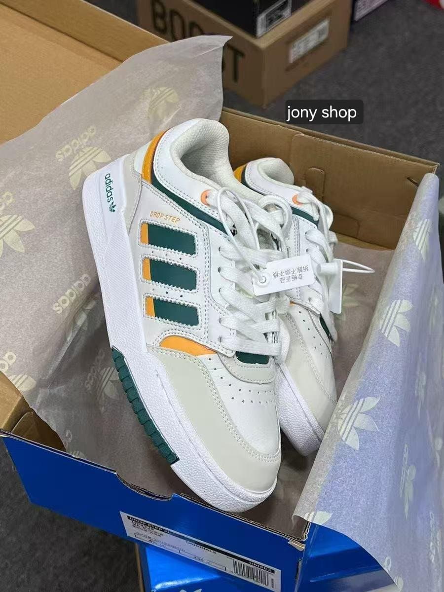 Adidas Borde Step Sneakers — White/Green/Yellow — photo 5