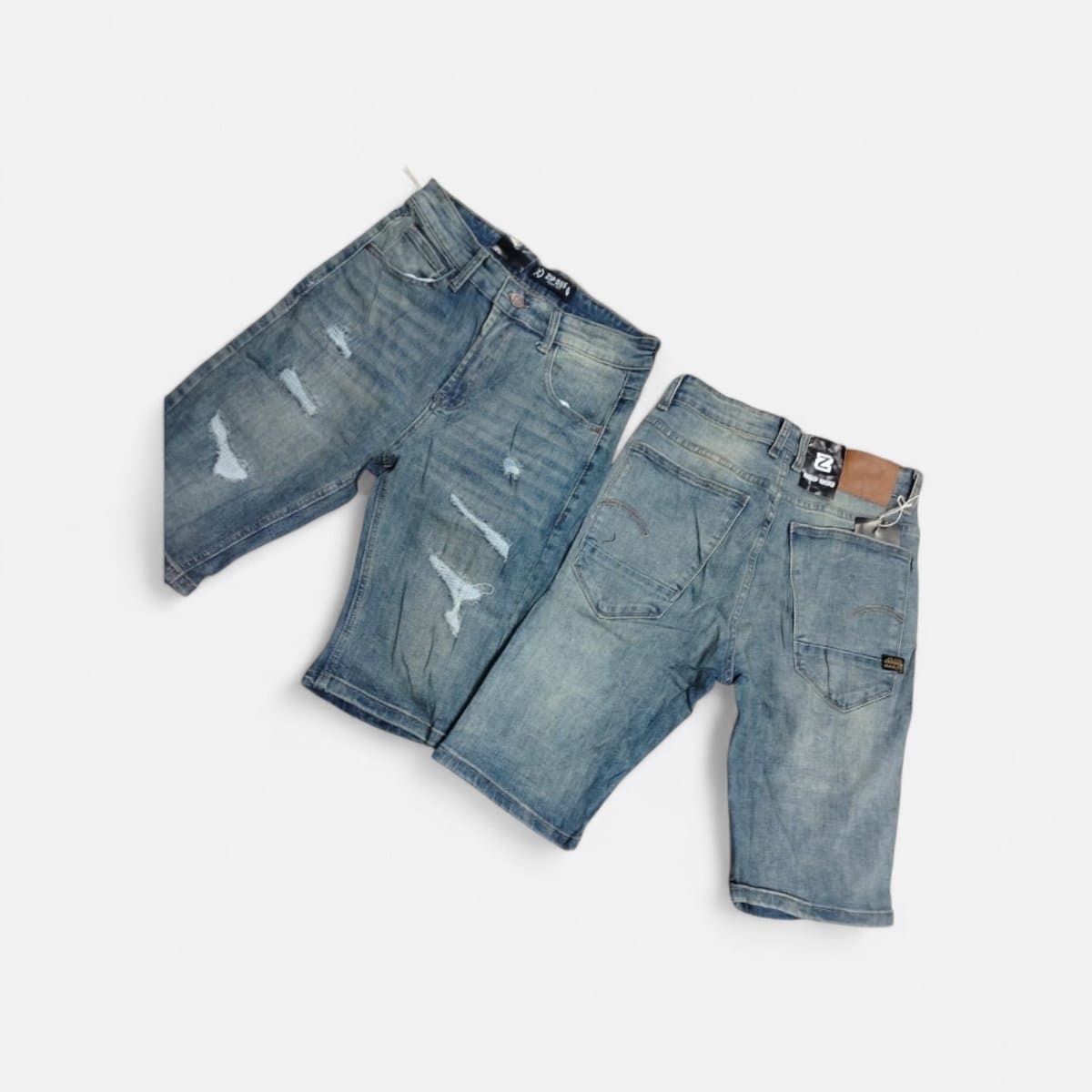 Stylish Distressed Denim Shorts — Light Wash, S-XXL — photo 2