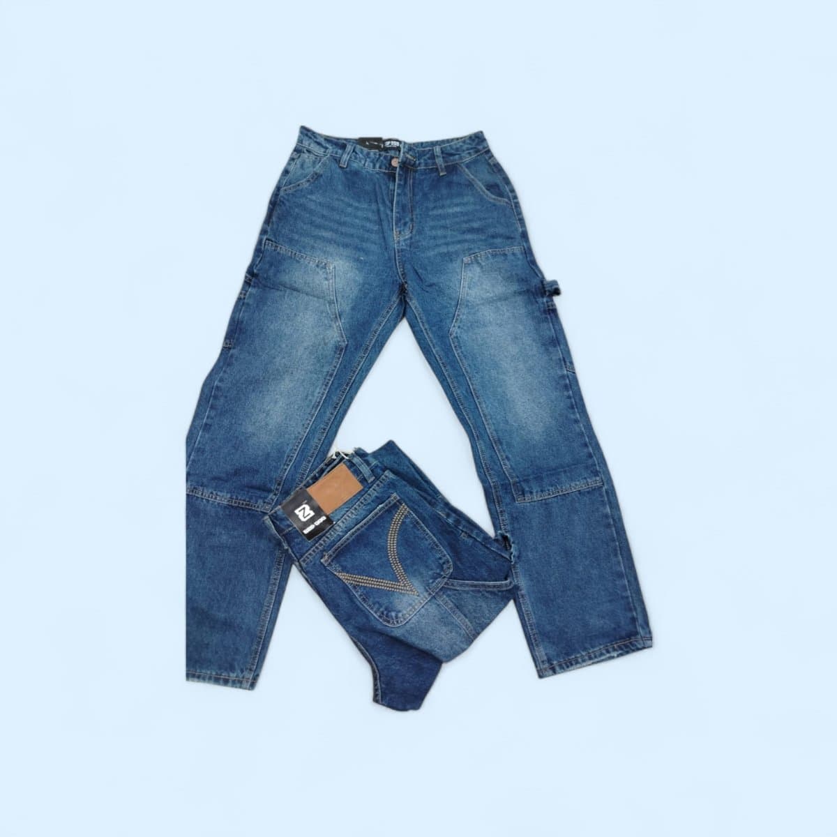 Classic Straight Leg Jeans — Denim, Blue, 30-40 — photo 2