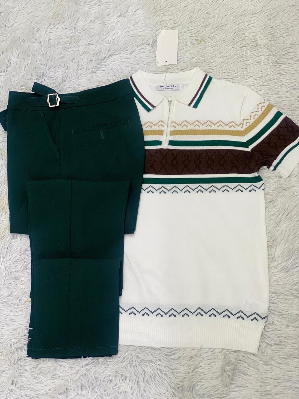 Stylish Polo Shirt and Chinos Set — Brown and Khaki, S-XXL — photo 7
