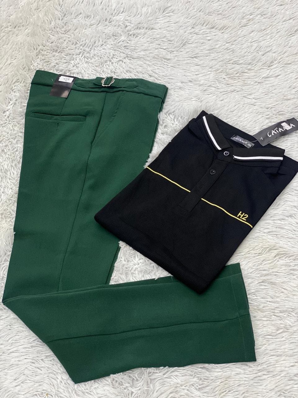 Luxe Polo Shirt and Chino Pants Set — Brown/Navy, S-XXL — photo 2