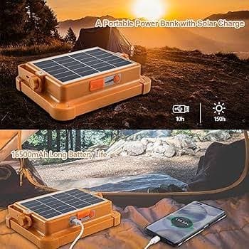 Solar Power Bank with LED Light — Waterproof, 20000mAh — photo 2