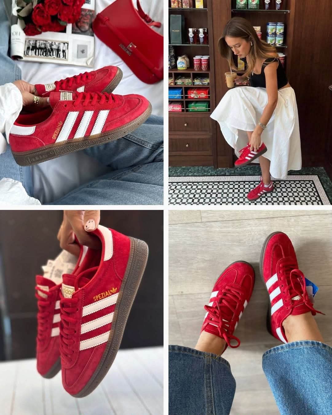 Adidas Spezial Sneakers — Red Suede, size 3to8 — photo 2