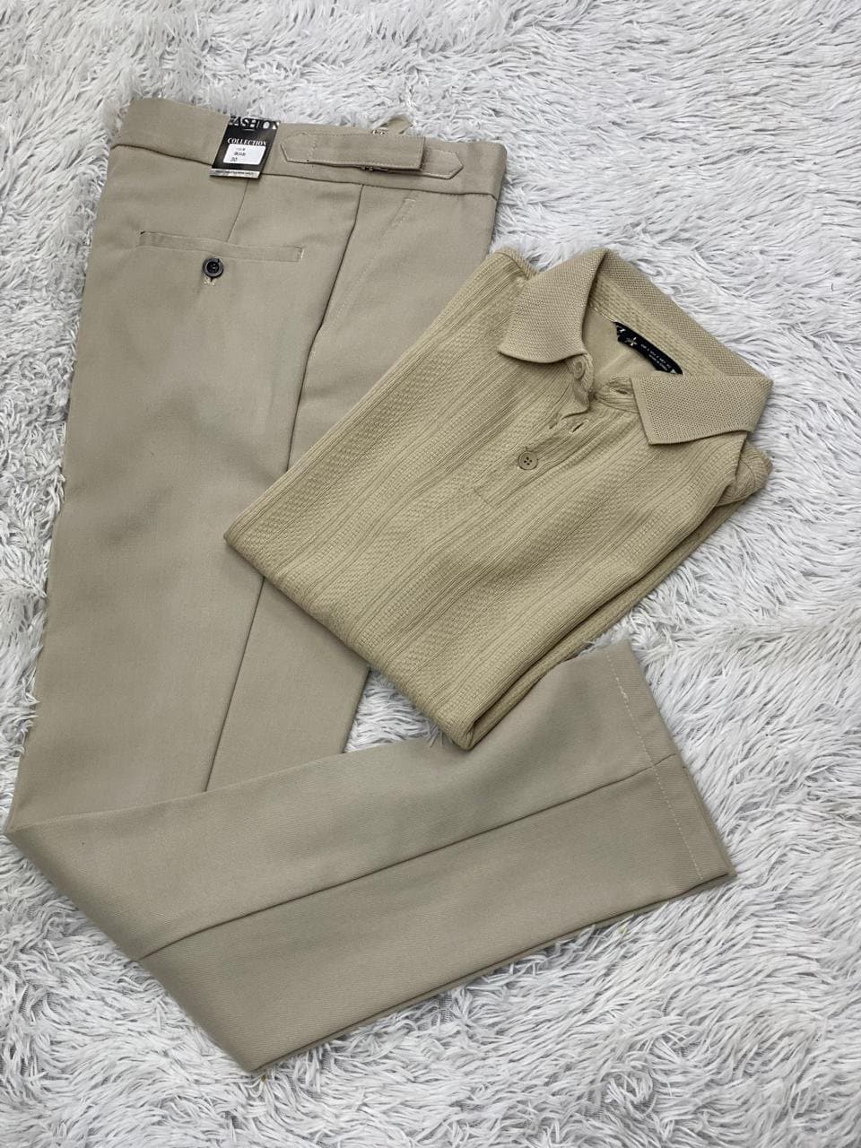 Casual Polo Shirt and Chino Pants Set — Green/Black, S-XXL — photo 4
