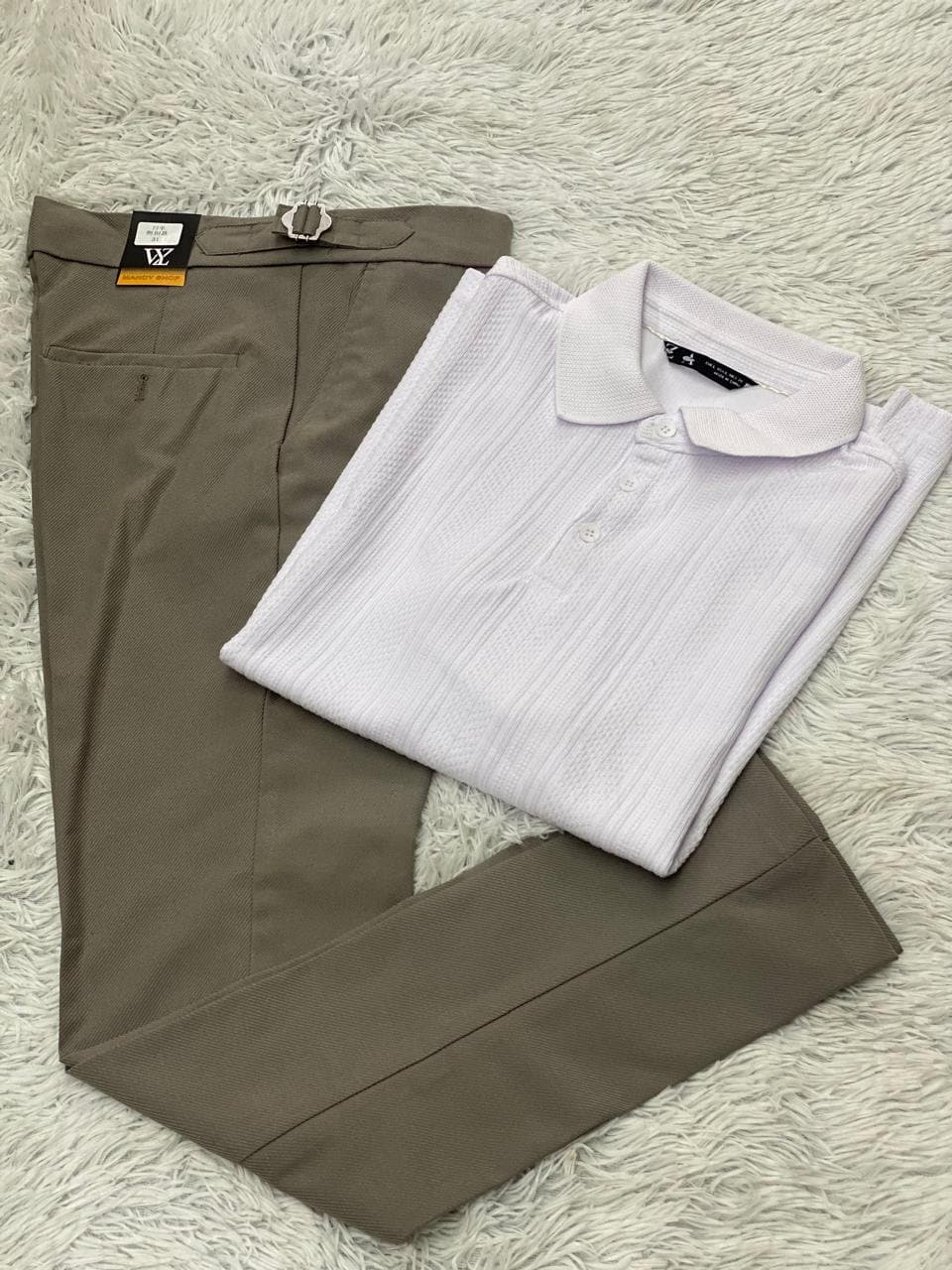 Luxe Polo Shirt and Chino Pants Set — Brown/Navy, S-XXL — photo 7