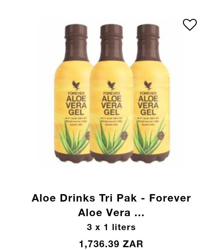 Forever Aloe Vera Gel Tri Pack — 3 x 1L Bottles