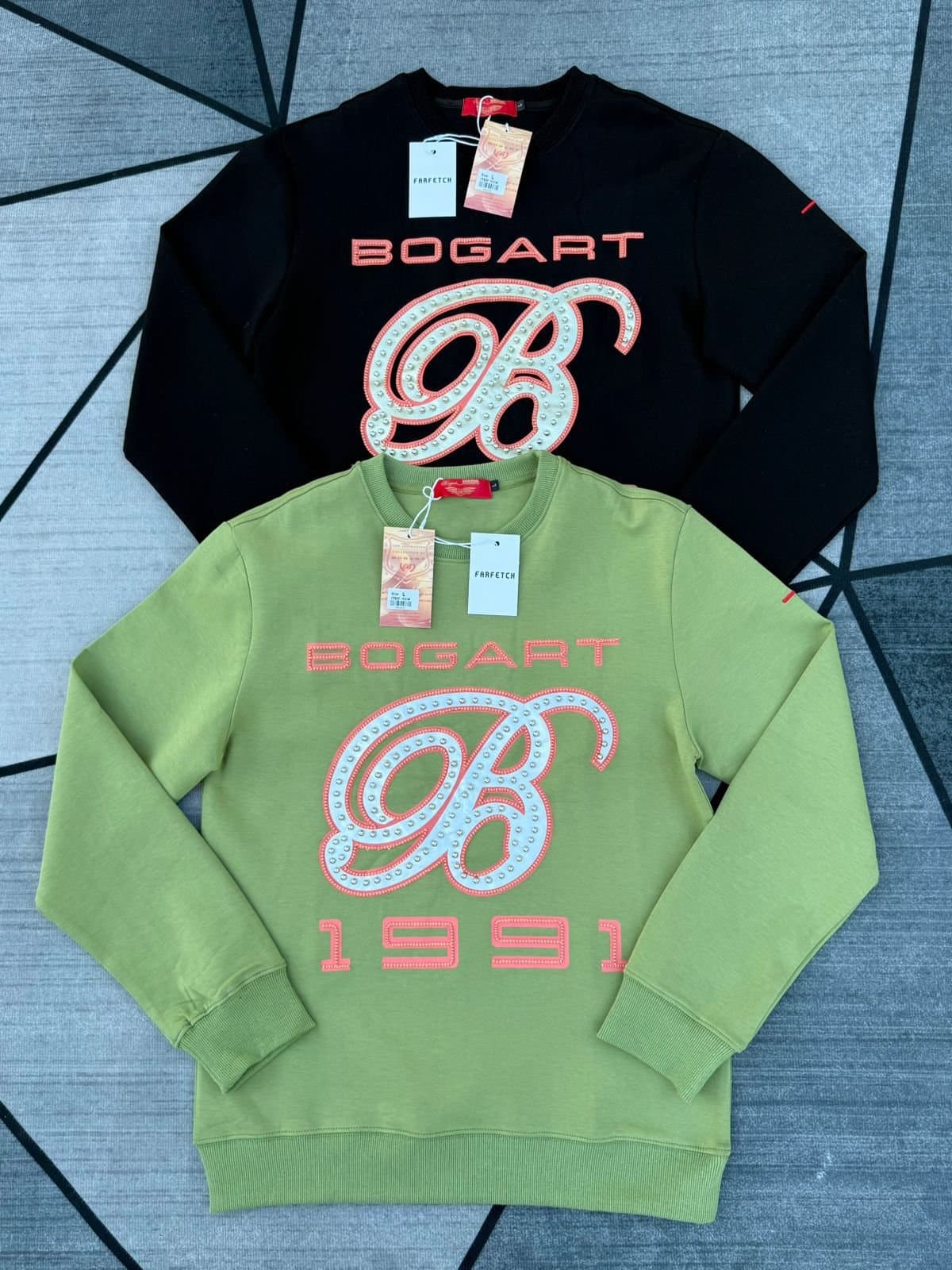 Bogart Graphic Sweatshirt — Cotton Blend, Black & Green — photo 1